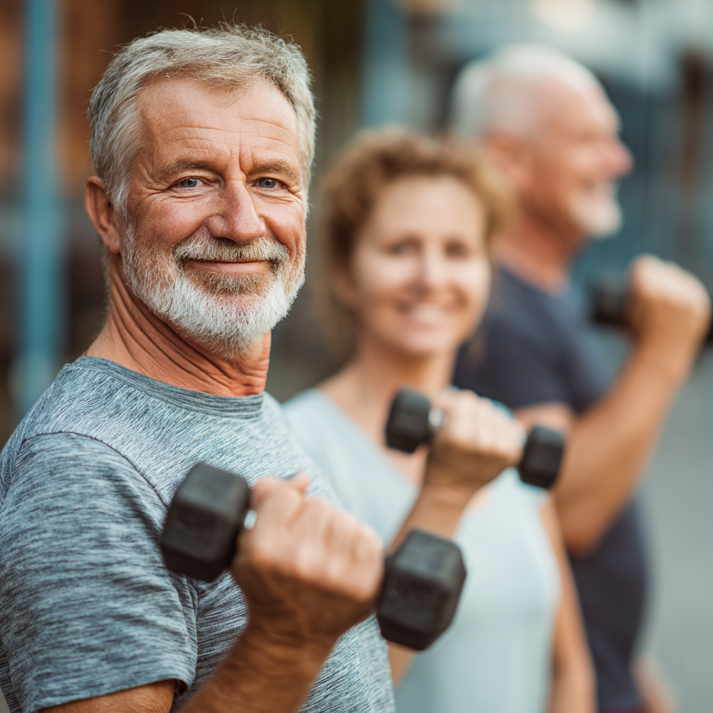 Elderly Ukrainian couple sharing a healthy, protein-rich meal with vegetables and lean meats in a cozy, well-lit kitchen setting